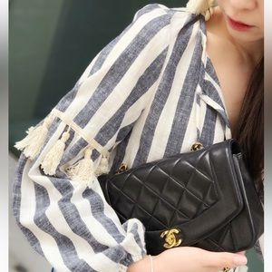 Chanel Vintage Lambskin Black Quilted Leather Bag